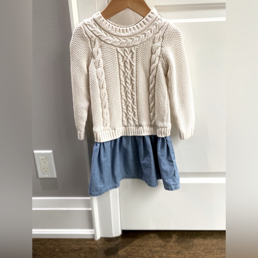 Gap Knit & Chambray Dress - Size:4T